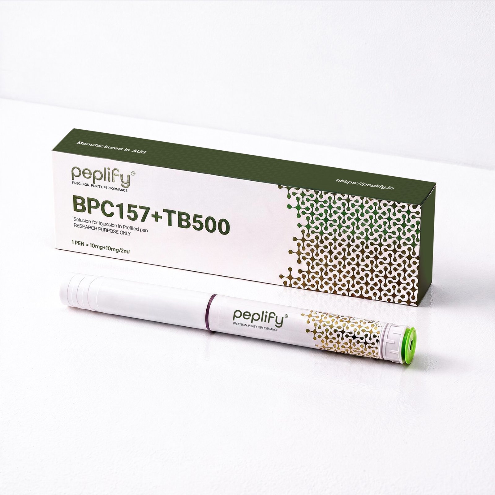 BPC-157 + TB-500 10 mg + 10 mg / 2 mL research peptide by peplify